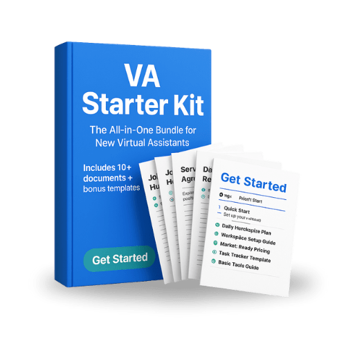 Launch your virtual assistant business fast with this all-in-one digital product. Includes templates, AI tools & more to start your online side hustle today.